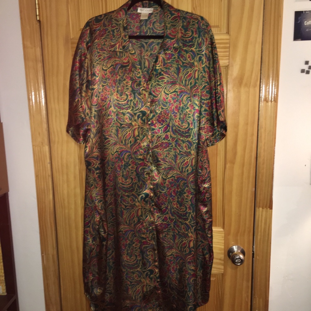 Vintage Patterned Solange Maxi ButtonUp Dress/Robe